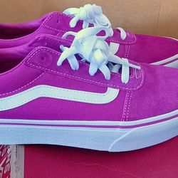 NEW VANS OFF THE WALL SUEDE & CANVAS MAGENTA/WHITE SKATE SHOES Size.10.5W. see our other great art antiques jewelry watches sports fishing lures comic