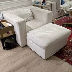 Pottery Barn Chair Ottoman 