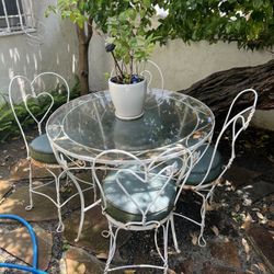 Antique Ice Cream Chairs And Table.  