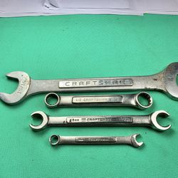 4 Craftsman Wrenches, 1”-15/16”, 1/2”-9/16”, 8mm Combo, 13mm-14mm Flare Nut Tool