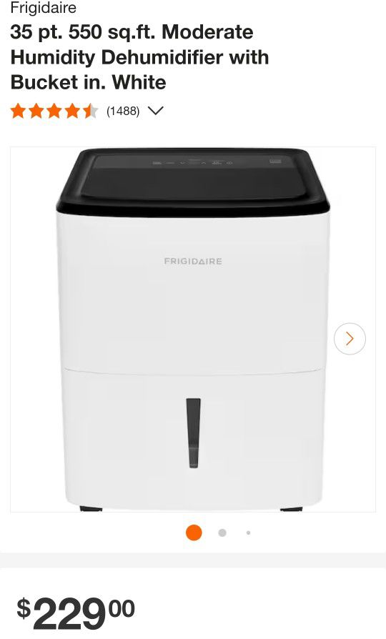 🆕️Frigidaire

35 pt. 550 sq.ft. Moderate Humidity Dehumidifier with Bucket in. White

