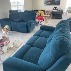 One Of A Kind - Custom Seaglass Blue Couch Set $1200