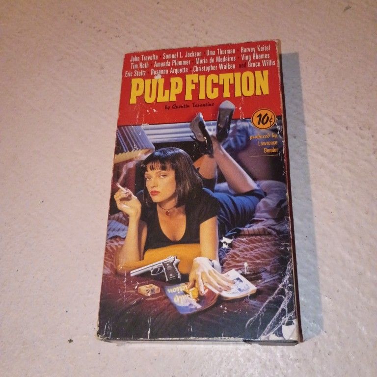 Pulp Fiction VHS 1994 Miramax Quentin Tarantino Travolta Thurman Classic Movie