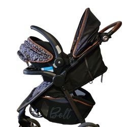 Monbebe Bolt Travel System Stroller with Rear-Facing Infant Car Seat, Urban Boho, Infant & Toddler