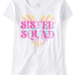 Children’s Place Girls Sister Squad Graphic Tee 10/12 NEW
