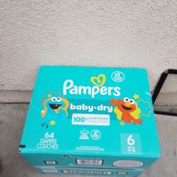 Brand New Box Of 64 Pampers Size 6
