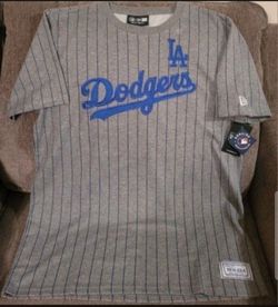 Los Angeles Dodgers New Era Pinstripe Embroidered T-Shirt
