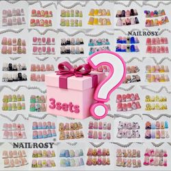 Boxes Random Wearable Nail Art Blind Box, over 5000 Styles, Gift for Christmas, Halloween, Valentine's Day