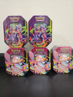 Brand New Sealed Pokémon TCG Tins – Mega Gengar EX & Mega Clefable EX