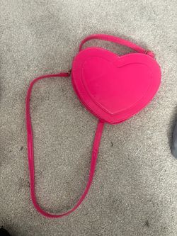 Hot Pink Heart-Shaped Crossbody Bag