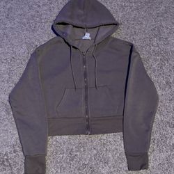 Forever 21 light brown cropped hoodie (size: medium)