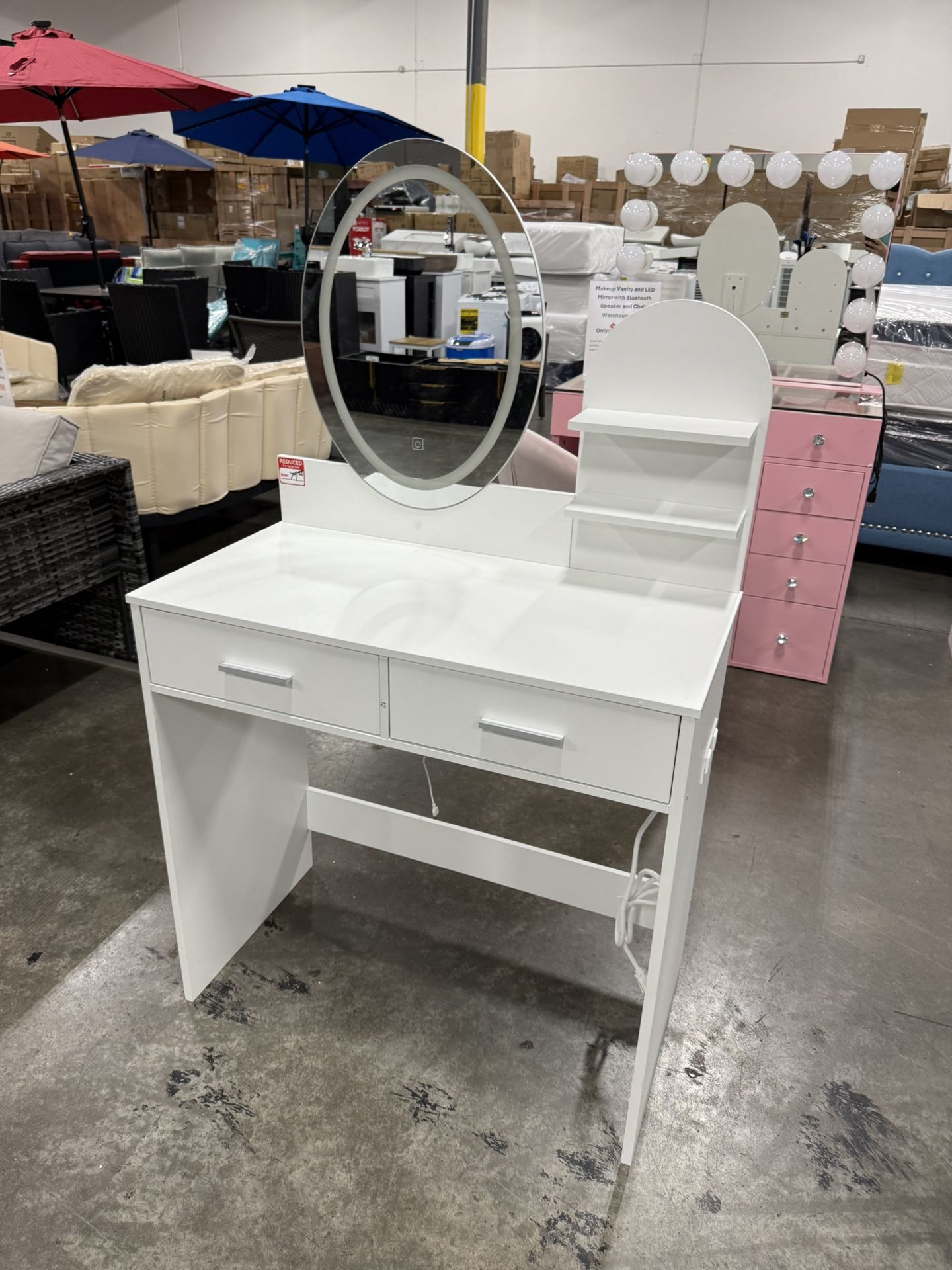 Makeup Vanity With LED Mirror (New In box)