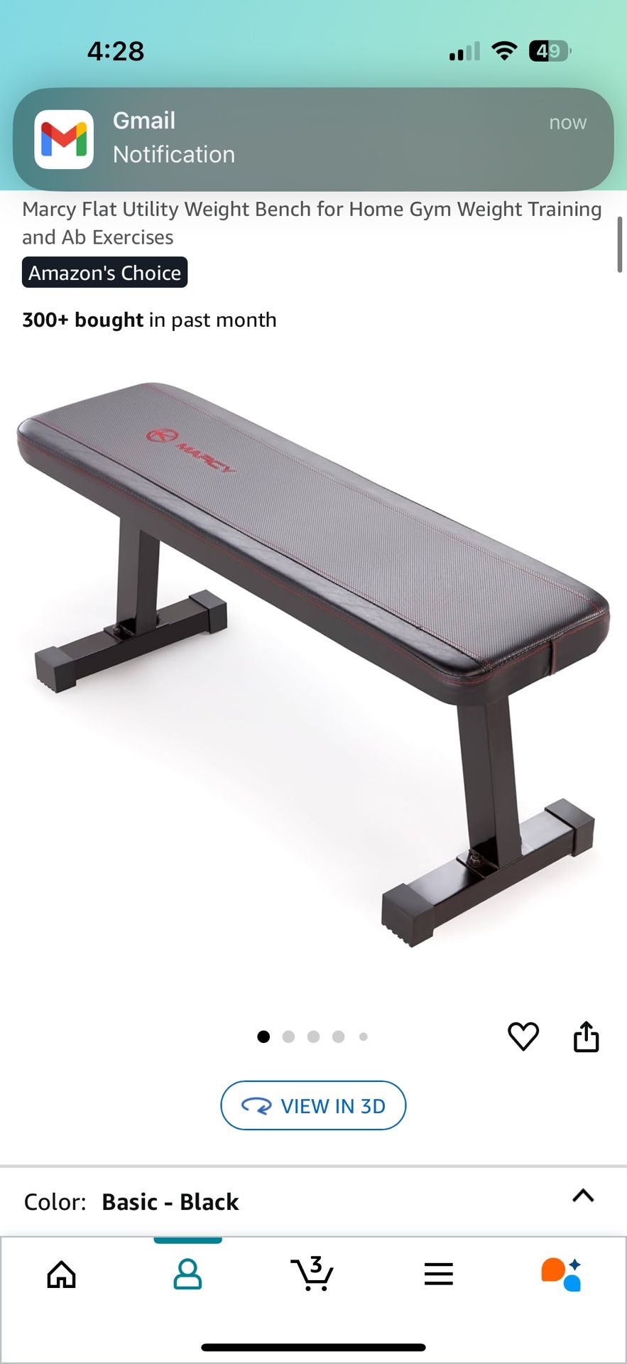 Marcy Flat Utility Weight Bench for Home Gym Weight Training and Ab Exercises