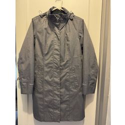 Eddie Bauer Girl On The Go Insulated Trench Coat Gray Womens Size S 