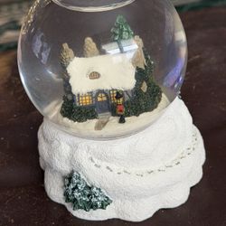 1999 Thomas Kinkade Painter Of Light Silent Night Mini Globe Christmas Ornament
