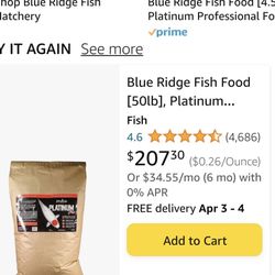 Blue ridge Top Quality Koi Food. 