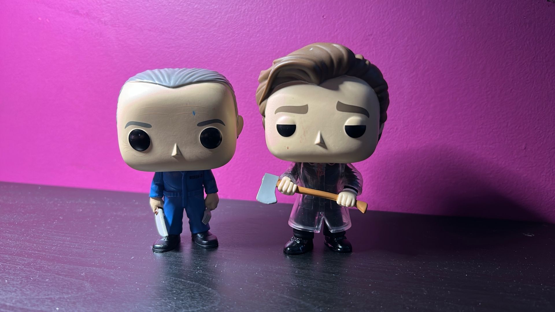 Horror movie funko pops! Hannibal Lecter, Patrick Bateman; Silence of the Lambs, American Psycho; figurine