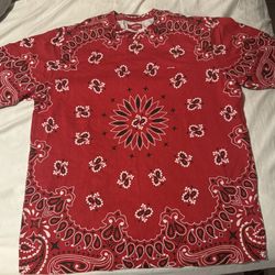 Supreme Red Bandana Shirt Size M