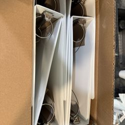 NEW!! (6) PK 2” Binder 3 Ring Binders, Clear View Cover w/ 2 Inside Pockets, White