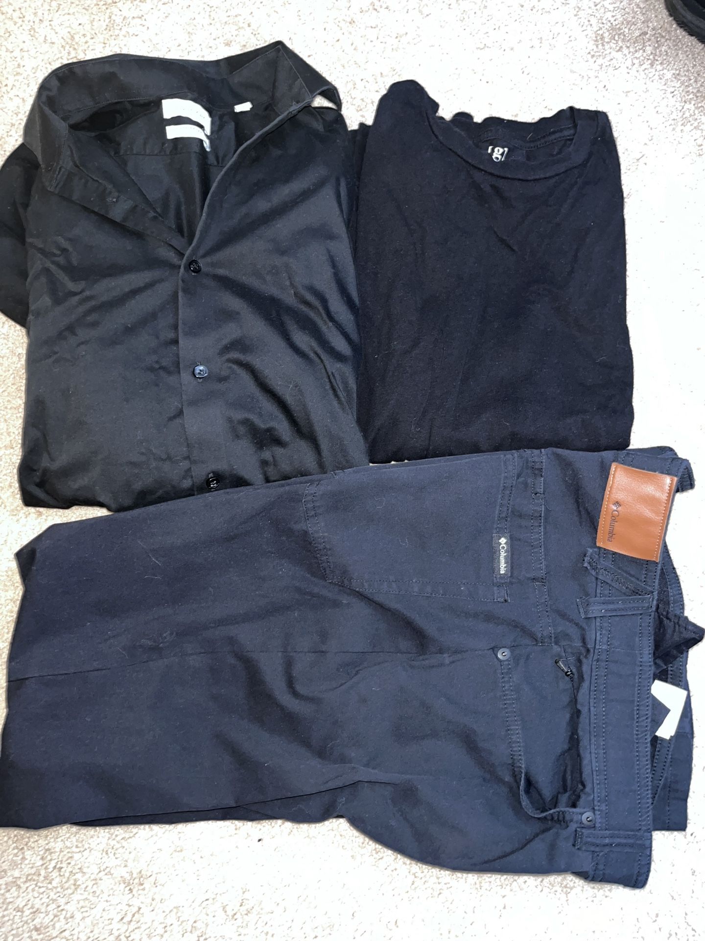 Complete Work Outfit Black Pants, Shirt And Non Skid Shoes