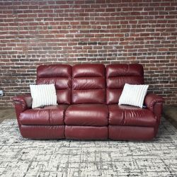 Delivery Available La Z Boy red reclining sofa couch
