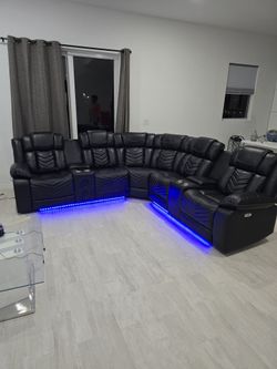 Seccional Reclinable Led Electrico
