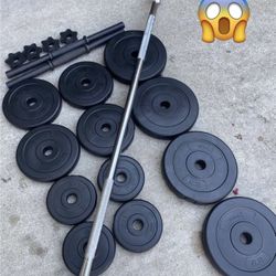 Dumbbells Weight And Straight Bar