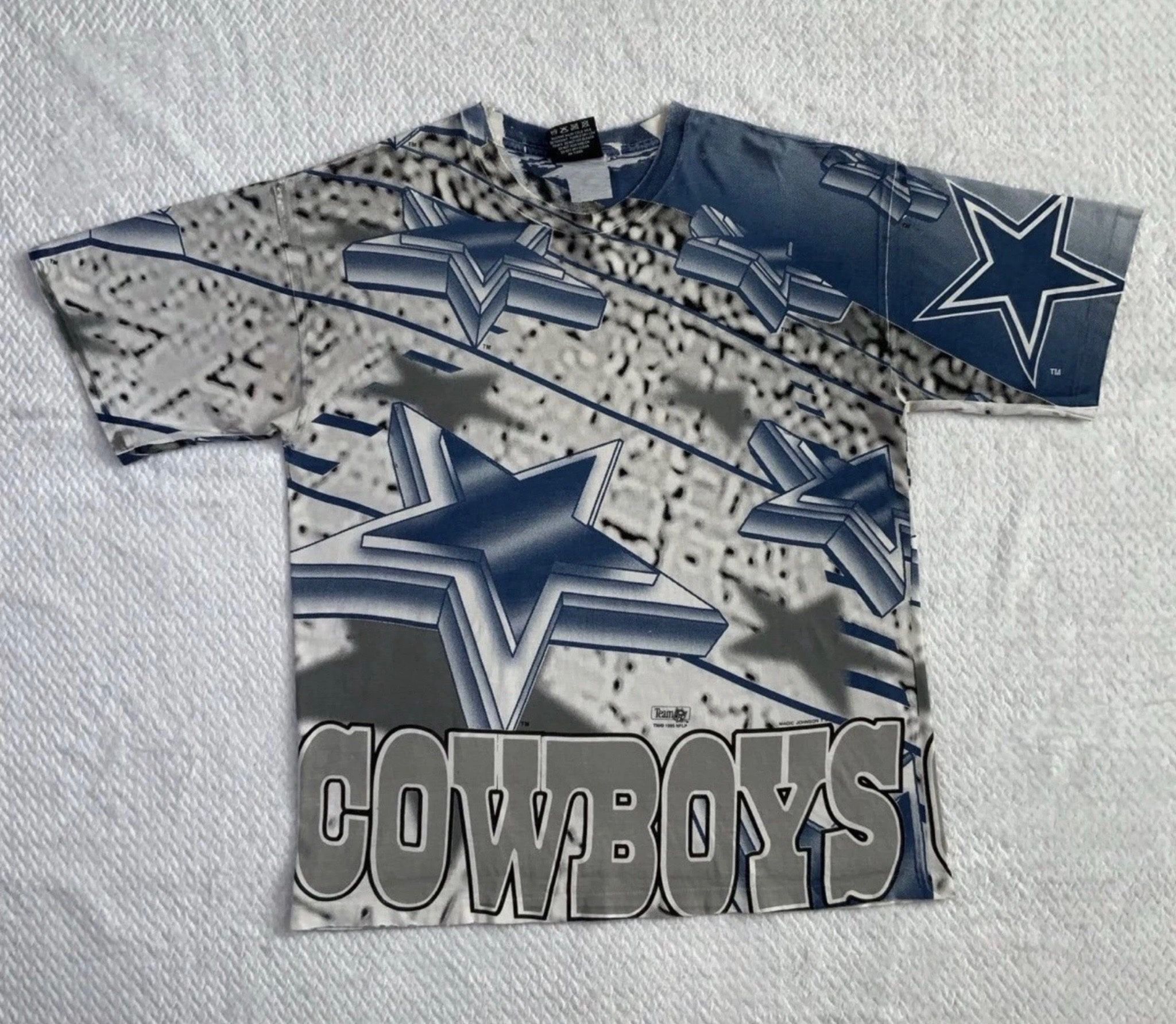 Magic Johnson T's Vintage 90s Dallas Cowboys AOP shirt