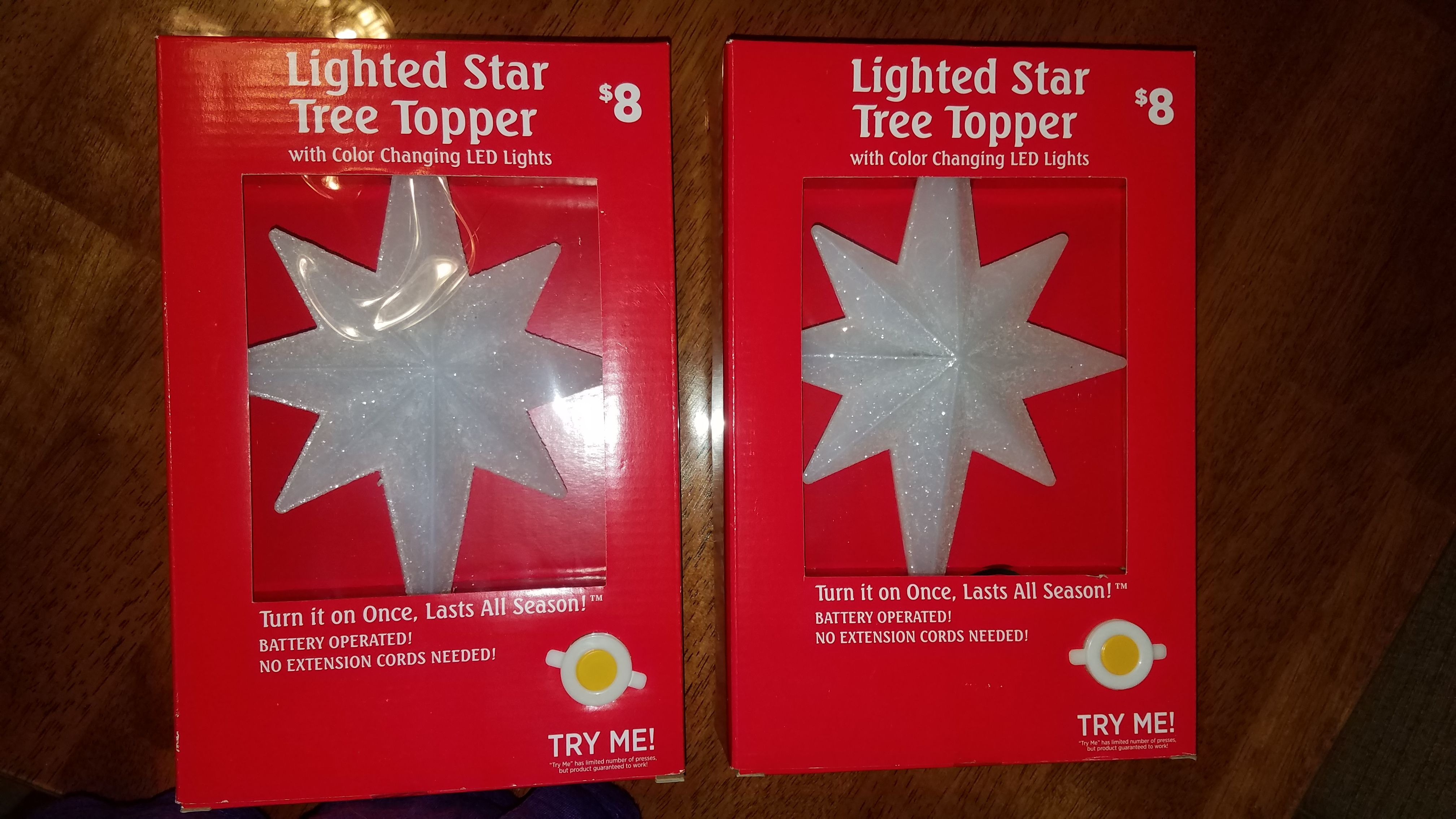 Battery Powered Star Tree Topper