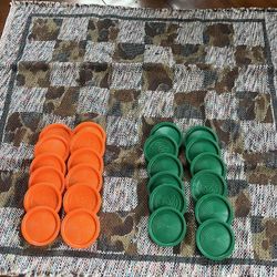 Cabelas Rug Board Reversible Checkers/Tic Tac Toe Traveling Games (NEW)