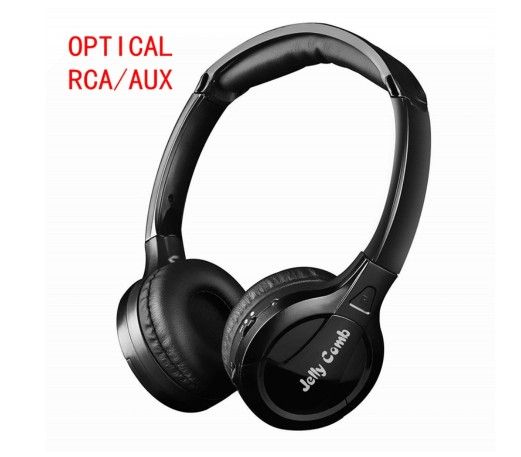 Optical Wireless TV Headphones, Jelly Comb Wireless Optical TV Headphones Over-Ear Stereo Headphones Headset Earphone with Transmitter for TV Watching