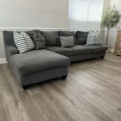 Living Spaces Gray Sectional Sofa 