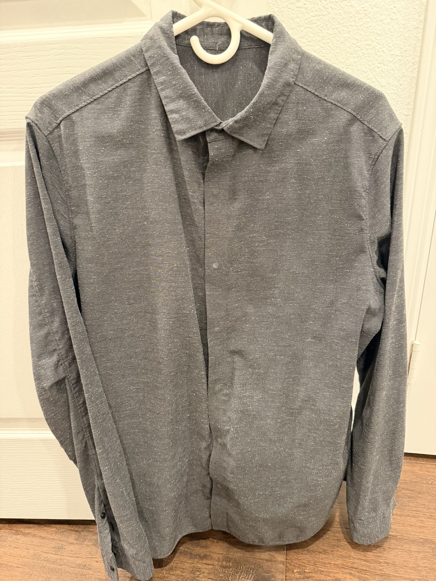 Lululemon Men Black Dress Shirt Large