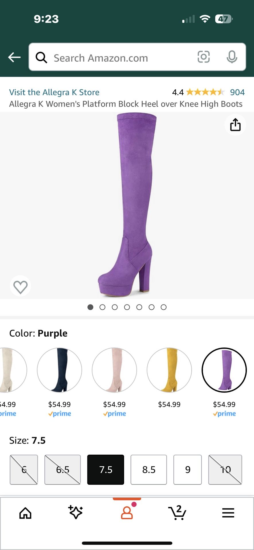 Thigh High Purple Boots