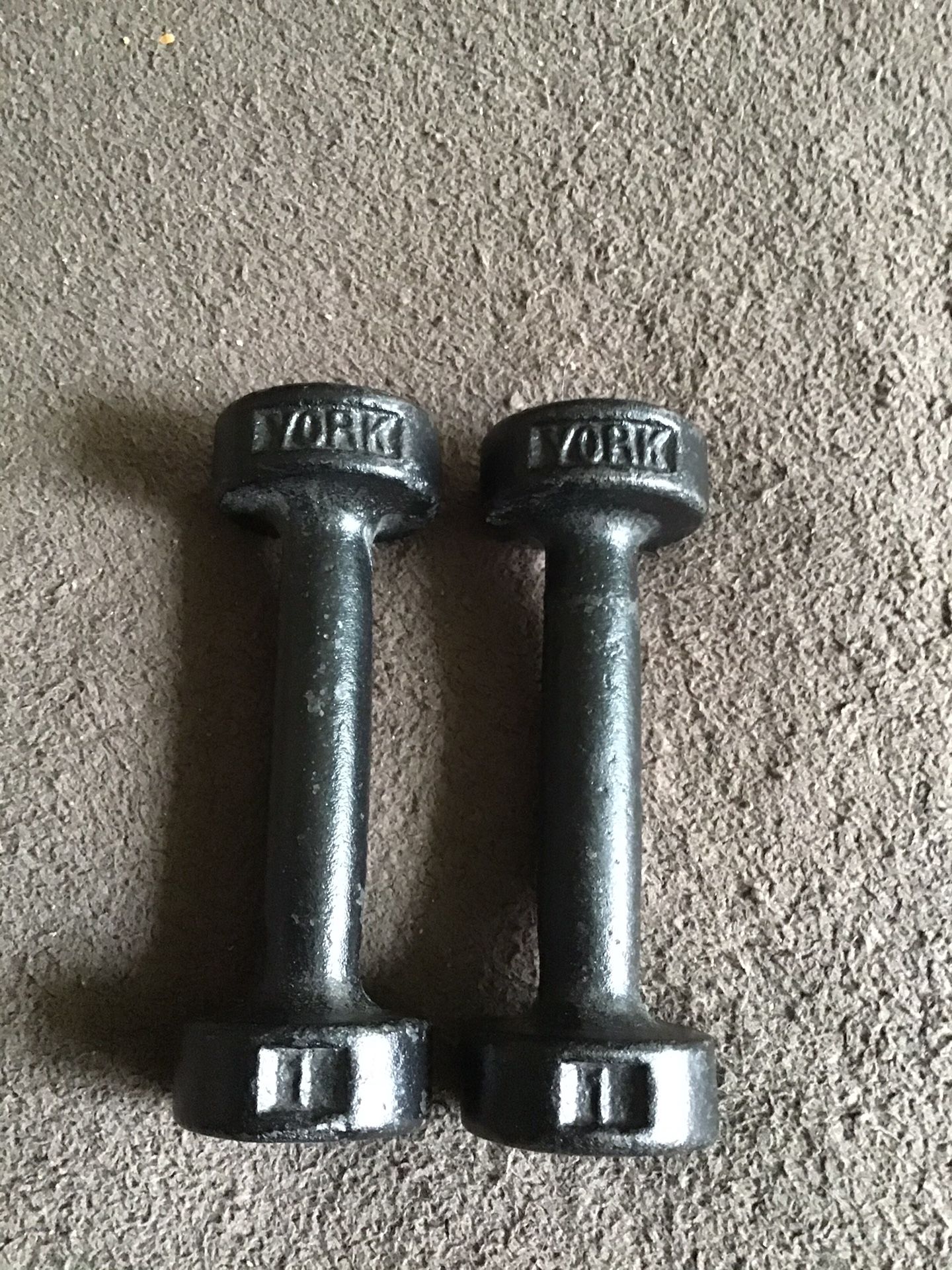 York 1 lb set of weights cast iron the real deal each are a 1 lb