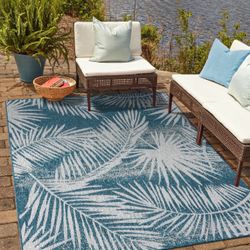 8/10 Outdoor Indoor Tropical Design Rug Carpet 