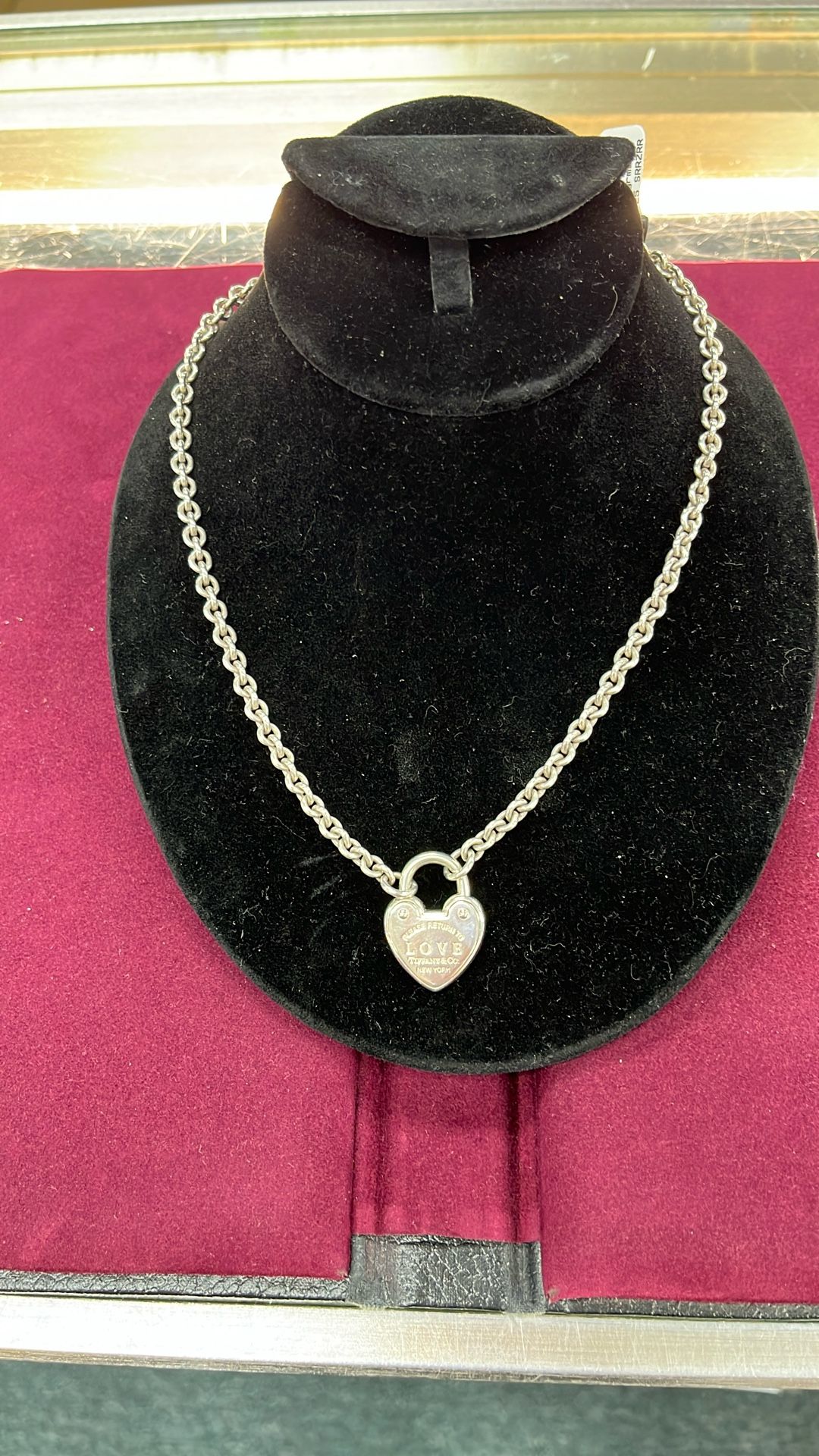 Tiffany Heart Necklace 37.9grams Len: 9.5