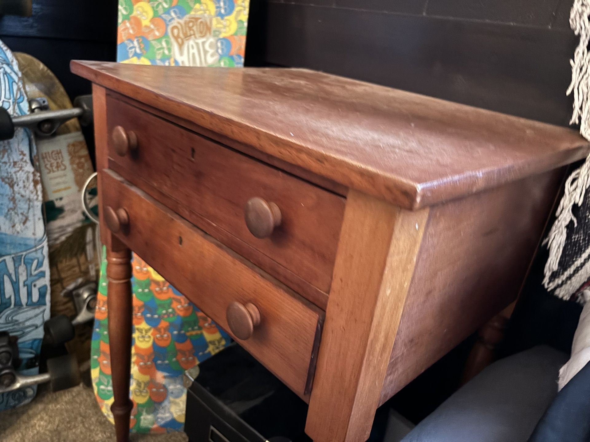 Antique Primitive 2 Drawer Table $200