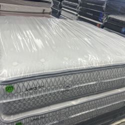 KING SIZE KLUFT AIRELOOM COPPERTECH SILVER (LUXURY-FIRM) PILLOW TOP MATTRESS & BOX SPRINGS BED SET