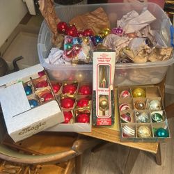 Large Lot Of Vintage Christmas Ornaments