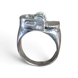 Silver Tone Novelty Statement Ring