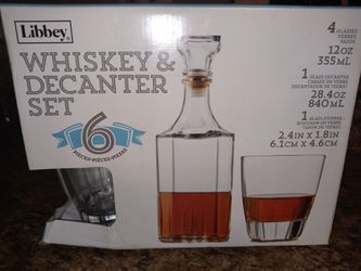 6 pc Whiskey & Decanter Set