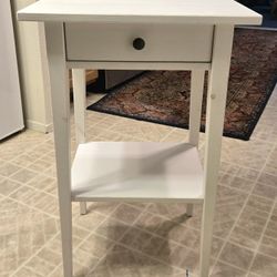 Ikea Hemnes White 1 Drawer High-Leg Side Table