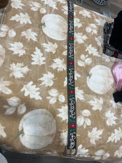 Black Floral Embroidered Belt