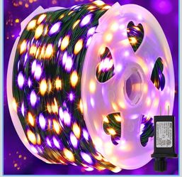Extra Long 328FT Halloween Lights, 1000 LED Outdoor Fairy String Lights, Green PVC Copper Wire Christmas Light, Plug in 8 Modes & Waterproof for Tree 