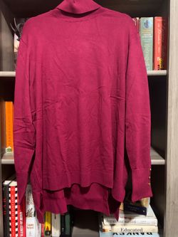 Magenta Rayon Blend Long Sleeve Tunic