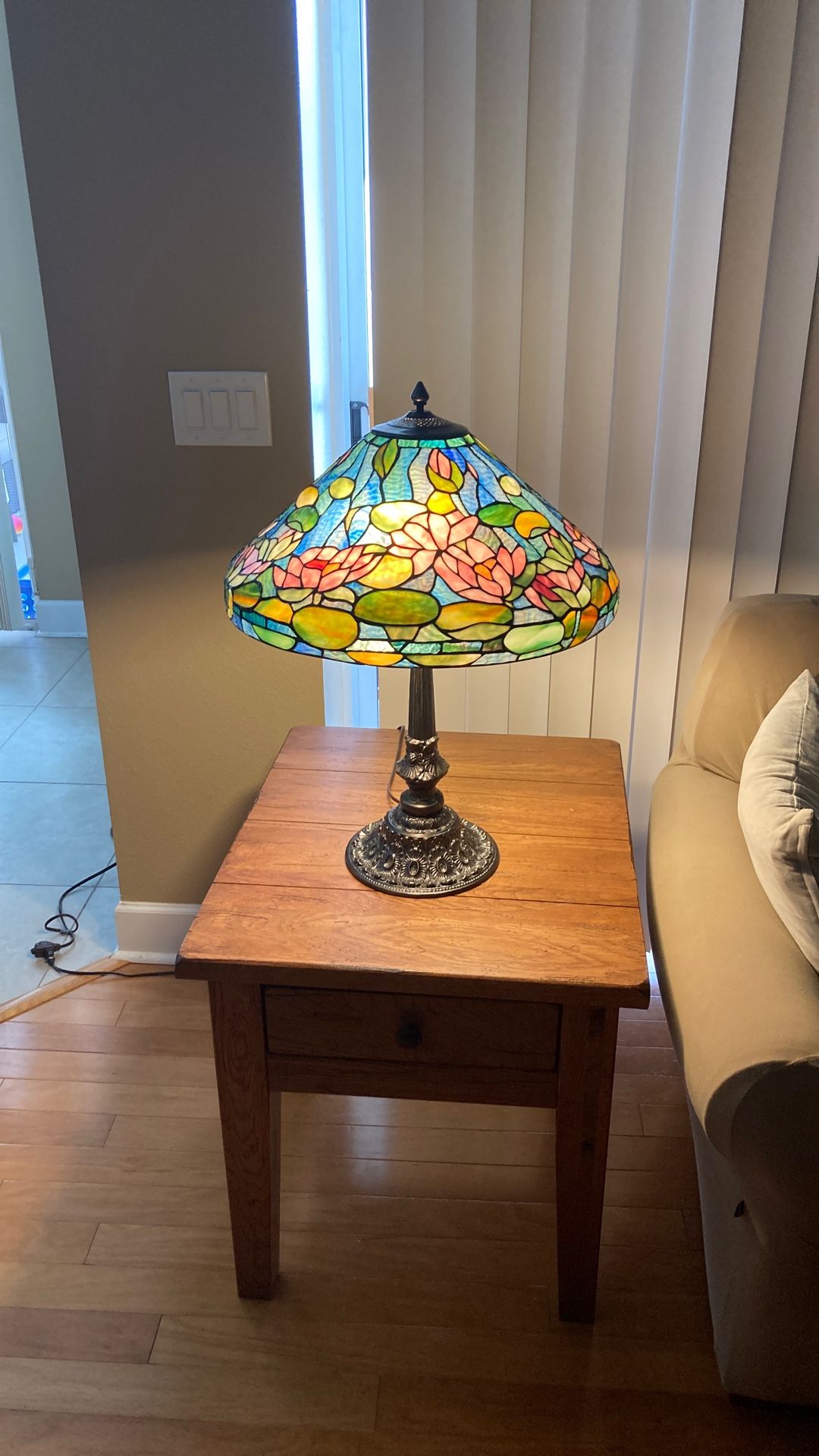 Vintage Stained Glass Lamp