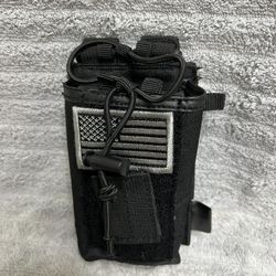 Radio Pouch Holster Holder Case With Molle Strap Harness System And Quick Release Buckle, Black 