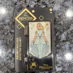 Disney Ultimate Princess Designer Collection Cinderella Limited Release Pin.  Size approximately 3 inches long and 1 3/4 wide.  Brand new on original 