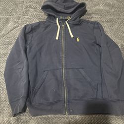 Navy Polo Hoodie Size S 